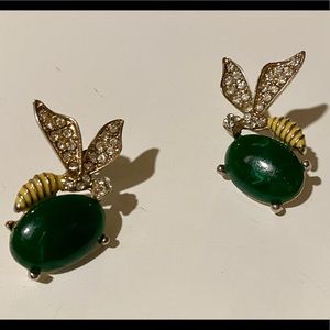 Emerald and gold earrings